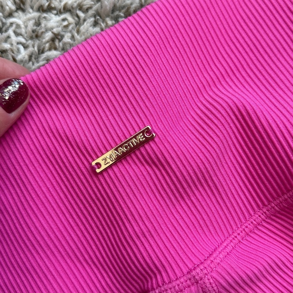 Zyia Capri Leggings Ribbed Pink size 4 - Picture 8 of 10